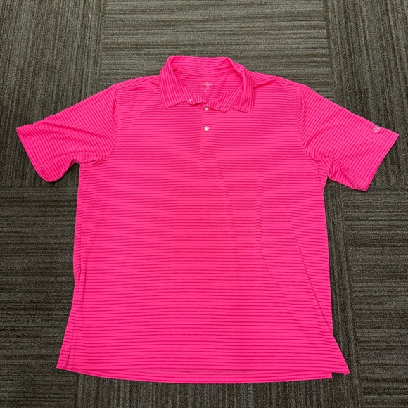 Walter Hagen Other - Walter Hagen Vibrant Pink Striped Polo Shirt Golf Business Casual